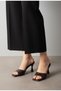 Brown Faux Leather 7cm Heeled Evening Dress Slippers - 3