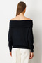 Women's Off-Shoulder Black Sweater 65380 - 4