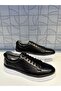 St 818 Men's Black Genuine Leather Soft Comfortable White Sole Daily Sneaker Casual Shoes - 6