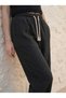 Black Women's Muslin Palazzo Pants Wide Leg High Waist - 3