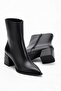 Women's Black Zippered Heeled Boots