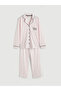 Lcw Dream Ecru Shirt Collar Embroidered Women's Pajama Set - 2