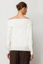 Women's Off-Shoulder Ecru Sweater 65380 - 4