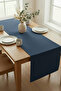 مفرش طاولة من البوليستر المخملي الممتاز مقاس 40x200 باللون الأزرق البروسي - 2