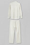 Men's Baggy Striped 100% Cotton Shirt and Trousers Two-Piece Set White - 2