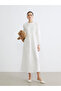 Balloon Sleeve Muslin Long Dress (S6)