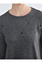 Lcw Grace Anthracite Crew Neck Patterned Women's T-Shirt - 3