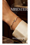 Gold Color Waterway Stone Wave Form Flower Figured Premium Bracelet - 3