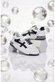 Daily White Black Children's Sports Shoes with Velcro, Laces Lightweight Stretchy Sole Breathable Mesh Fabric - 5