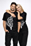Lover's Combination Oversize Couple T-Shirt Unisex Stronger Together Printed 2-Piece Set - 5