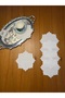 6 Pieces Gardenia Linen Ecru Color Star Patterned Cocktail Presentation Napkins - 2