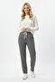 Stretchy Fabric Waterway Waist Elasticated Small Check Pattern Comfortable Fit High Waist Seasonal Casual Trousers - 3