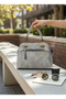 100% Raven Genuine Leather Look 3-Compartment Luxury Women's Bag - Casual and Stylish Design - with Shoulder Strap