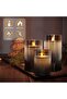 Set of 3 LED Flameless Glass Candles with Dancing Artificial Flames – Grey - 7