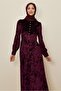 Velvet Dress with Flawed Hem 43437 - 2