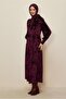 Velvet Dress with Flawed Hem 43437