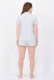 Women 2 Pieces Heather Top And Shorts Pajama Set, Light Grey - 4