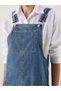 Lcw Vision Indigo Square Collar Women's Jean Salopet Dress - 3
