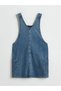 Lcw Vision Indigo Square Collar Women's Jean Salopet Dress - 6