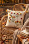Buldan Handmade Dandelion Patterned Cushion Cover with Tassels Cotton Square Pillow 42X42'Cm - 8
