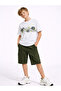 Boys Nature Sketch T-Shirt & Olive Cargo Shorts Set - 4