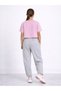 Girls 2 Pc Set Monaco Print T-Shirt & Barrel Pants Set – Pink & Grey Melange - 2
