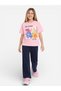 Girls Floral Print T-Shirt & Pants Set – Pink & Navy
