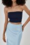 Women's Navy Blue Scuba Strapless Crop Top - 2