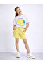 Girls 2 Pc Set Lemon Print Sequin Top & Shorts Set – White & Yellow
