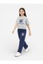 Girls 2 Pc Set Tennis Club Print T-Shirt & Pants Set – Grey & Navy