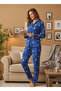 Women's Front Buttoned Long Sleeve Fleece Plush Winter Warm Pajamas Set - 2