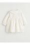 Ecru Peter Pan collar Embroidered Baby Girl Dress - 3