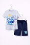 Boys Dino Surfer T-Shirt & Navy Shorts Set - 2