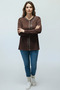 Women's Front Closed Button Detail Stone-Embellished Narcissus Seasonal Bluse - 3