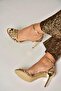 Y820016434 Gold Mirror Thin Heeled Women's Evening Shoes - 5