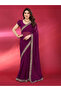 Purple Chiffon Silk Saree - FFT4741 | Purple - 2