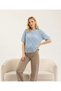 Women's Crew Neck Openwork Soft Textured Knitwear Sweater 8718Sw - 3
