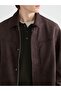 Southblue Brown Shirt Collar Suede Look Men's Jacket - 5