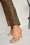Y569716909 Gold Thin Heeled Women's Evening Dress Shoes - 5