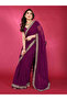 Purple Chiffon Silk Saree - FFT4741 | Purple - 4
