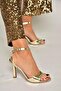 Y997264609 Gold Thin Heeled Women's Shoes - 2