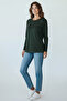 Women's Stone and Embroidered Seasonal Bluse with Collar and Hem - 2