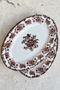 Antique Rose 2-Piece 30 cm Premium Porcelain Large Size Kayık Presentation Serving Set with Burgundy Floral Pattern - 2