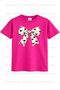 Chewing Gum Dog and Heart Ribbon Printed 3-Pack Fuchsia-Pink-Beige Girls' T-Shirt - 3