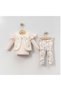 Plush Vest, Sleeve Ruffle Detail, Baby Girl 3-Piece Set - 3