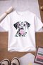 Kurdale Teddy Bear and Dog Printed 3-Pack Black-White-Pink Girls' T-Shirt - 3