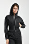 Women's Silvery Glitter Fabric Top Zipper Tracksuit