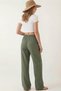 Women's Palazzo Pants Muslin Khaki Wide Leg High Waist - 6