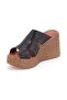 2409701Y Women's Leather Heeled Slippers - 4