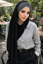 شال أسود رمادي ملتوي جاهز - 2